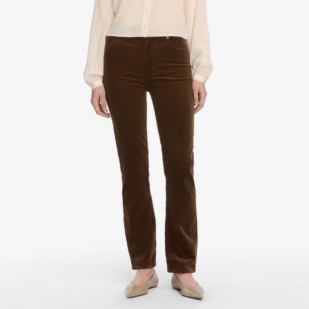 FRAME Pants Womens Size 32 Brown Corduroy Le Sleek Straight Leg High Rise Casual